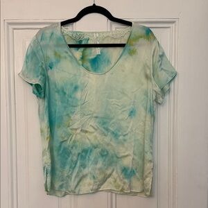 Hand dyed Silk Short Sleeve Top Anthropologie